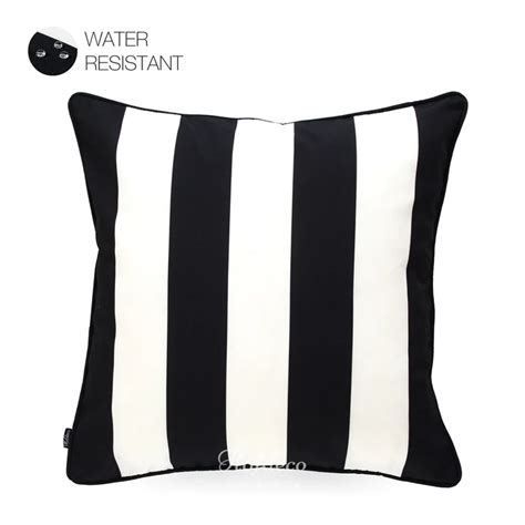 Black And White Outdoor Pillow Cover Stripes 18x18 Striped