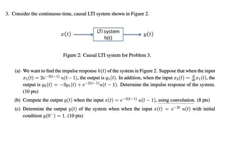 Solved 3 Consider The Continuous Time Causal Lti System