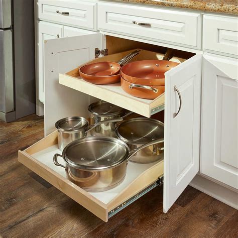 I love that they're open, also. Made-To-Fit Slide-out Shelves for Existing Cabinets by Slide-A-Shelf in 2020 | Slide out shelves ...