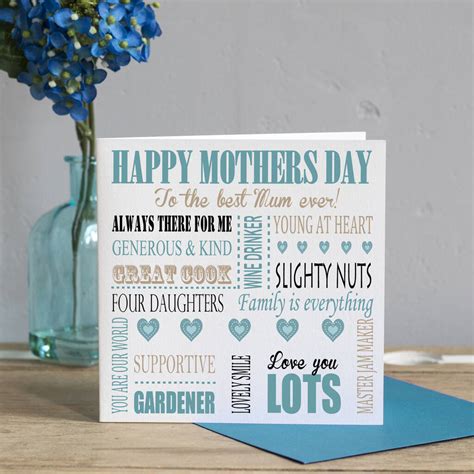 Personalised Words Mothers Day Card By Lisa Marie Designs