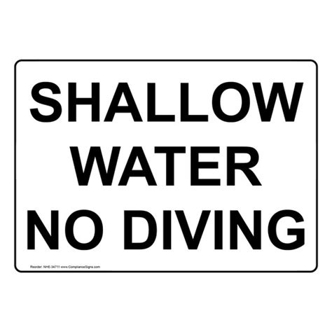 Recreation Water Safety Sign Shallow Water No Diving