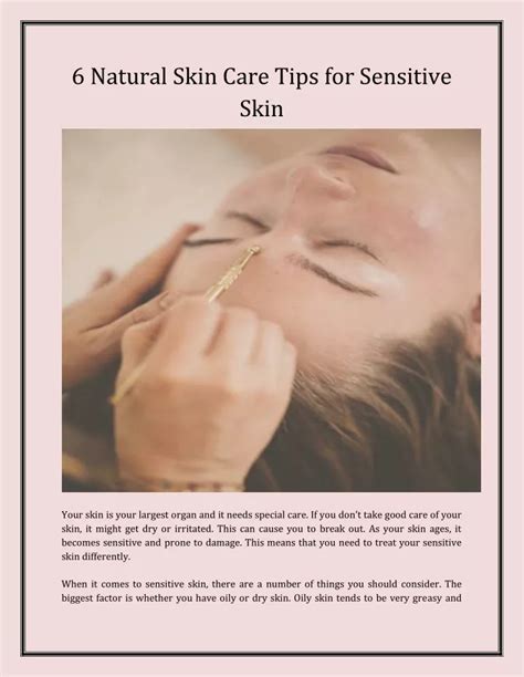 Ppt 6 Natural Skin Care Tips For Sensitive Skin Powerpoint
