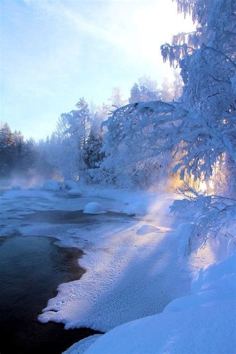 Frozen Lake Finland Winter Scenery Winter Landscape