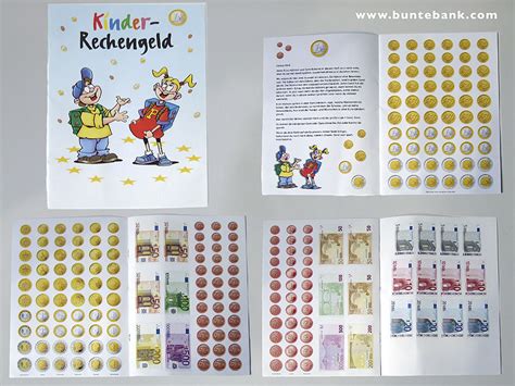 Jahreskalender, halbjahreskalender, familienkalender, … spielvorlagen zum ausdrucken: Euro-Kinder-Rechengeld Bastelhefte Euromünzen ...