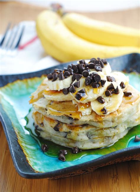 Banana Chocolate Chip Vegan Pancakes By The Blenderist