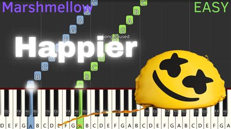 Happier - Marshmello ft. Bastille (EASY Piano Tutorial) - YouTube