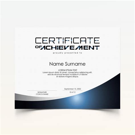 You don't have to use a template to create a certificate. EDITABLE Modern Certificate of Achievement Template ...