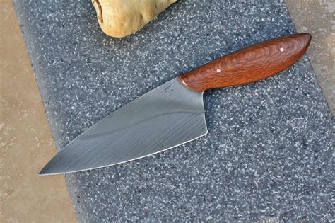 Custom Chefs Knife Leopard Wood