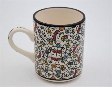 Hand Crafted Turkish Ceramic Coffee Mug In Tulip Design Nirvana