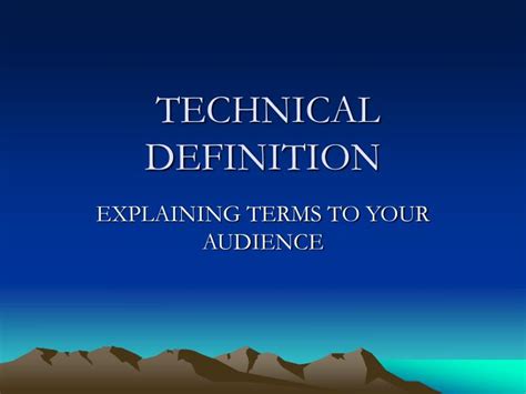 Ppt Technical Definition Powerpoint Presentation Free Download Id