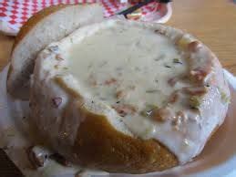 My recipe uses fresh clams and gets its thickness from just a little bit of flour, plus starch from the potatoes. Pike Place Chowder, Seattle: NE Clam Chowder in sourdough ...