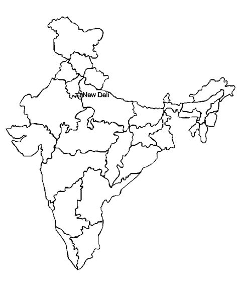 Map Of India For Kids Coloring Home
