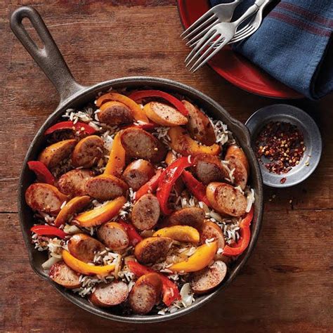 smoked sausage and pepper skillet with hillshire farm naturals® smoked sausage with hillshire