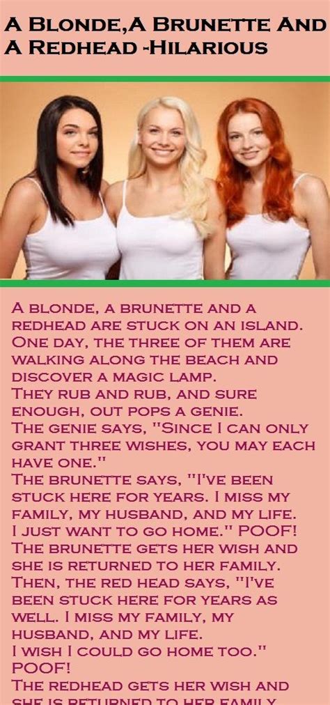 A Blondea Brunette And A Redhead Humor Latest Funny Jokes Blonde Jokes Best Funny Jokes