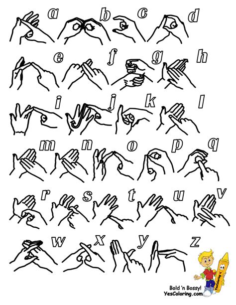 Steadfast Sign Language Alphabet Coloring Pages On Pinterest 18 Pins
