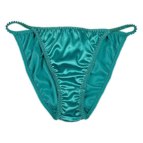 Suri Zsolozsma Szó Szerint Vintage Satin String Bikini Panties Csukló Szállítás Felület