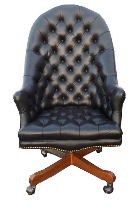 Chesterfield Black Leather Tufted Executive Chair Chair Best Office