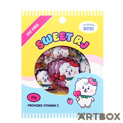 Buy Line Friends Bt21 Baby Rj Jelly Candy Seal Sticker Flake Pack At Artbox
