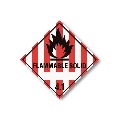 Flammable Solid 4 1 Labels With White Box Customark