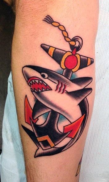 70 Traditional Shark Tattoo Designs For Men Old School Ideas