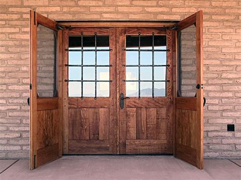 Rustic Doors With Security Grills Wgh Woodworking Double Entry Doors Rustic Entry Doors
