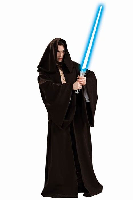 Star Wars Jedi Long Black Robe Halloween Cosplay Costume Mc00153 Star