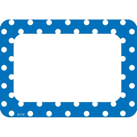 Blue Polka Dots Name Tags Labels Tcr5585 Teacher Created Resources