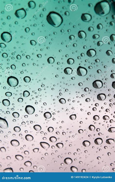 Colored Raindrops On Glass Stock Photo Image Of Closeup 149192424