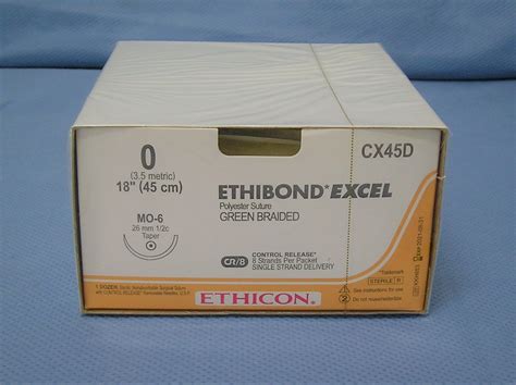 Ethicon Cx45d Ethibond Excel Suture 0 8 By 18 Mo 6 Taper Cr8 Da