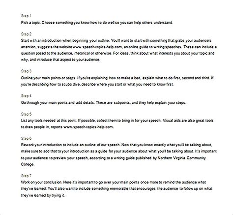 While talking, you can just have a glance now and then to ensure no point is bring left out. Speech Outline Templates | room surf.com