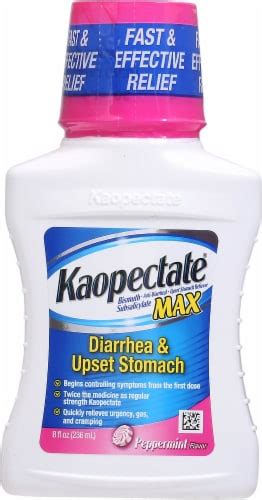 Kaopectate Max Peppermint Anti Diarrheal Upset Stomach Relief Liquid 8