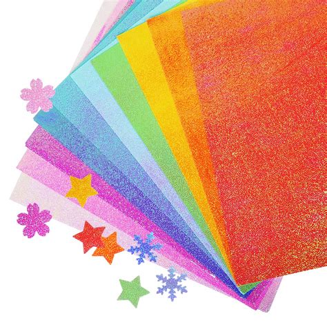 Buy Ucec Glitter Cardstock Paper 50 Sheets Colored Cardstock Sparkly