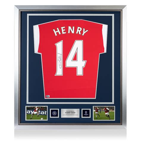 Thierry Henry Official Uefa Champions League Back Signed And Framed