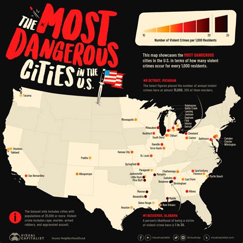 mapped the most dangerous cities in the u s telegraph
