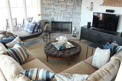 Beach Retreat Living Room Beach Style Living Room Chicago By