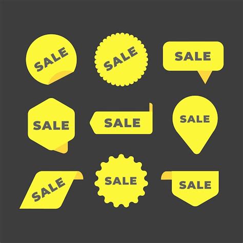 Free Vector Collection Of Yellow Sales Label Collection