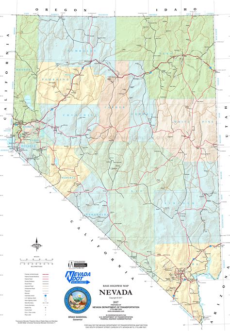 Large Detailed Administrative Map Of Nevada State With Roads Highways Vrogue