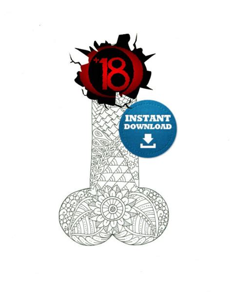 Instant Download Penis Coloring Page Naughty Adult Coloring Etsy New
