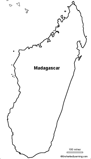 Outline Map Madagascar EnchantedLearning Com