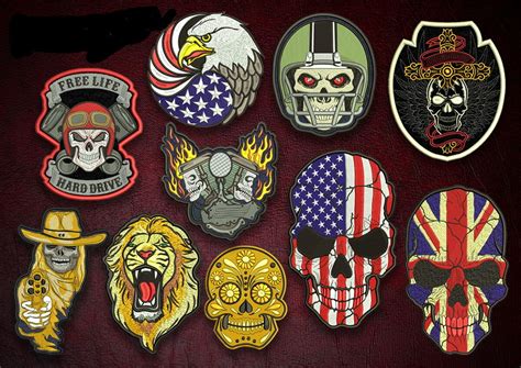 Biker Patches Set Bikers Patches Bundle Machine Embroidery Etsy