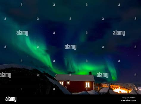 Norway Winter Night On The Lofoten Islands Aurora Borealis And
