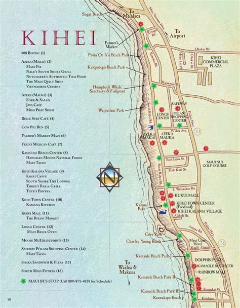 Kihei Beaches Map