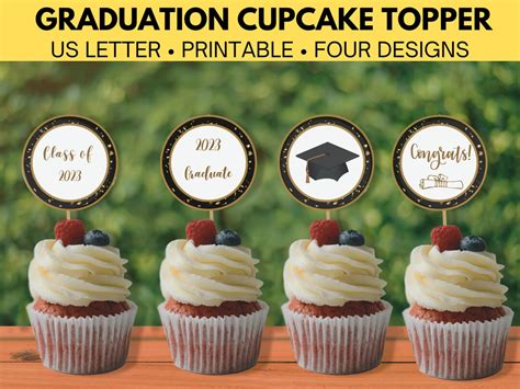 Graduation Cupcake Topper 2023 Printable Instant Download Etsy