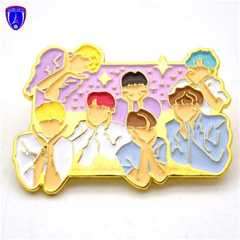 Korean Group Bts Soft Enamel Pin Kpop Enamel Badge Pin Teamwork Glitter