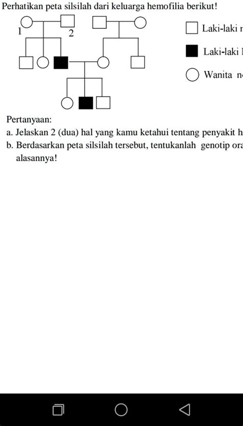 Cermati Peta Silsilah Dari Keluarga Hemofilia Berikut Berdasarkan Peta