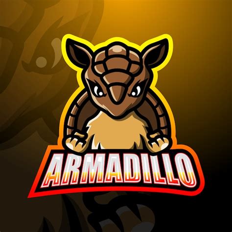 Design Do Logotipo Do Mascote Armadillo Vetor Premium