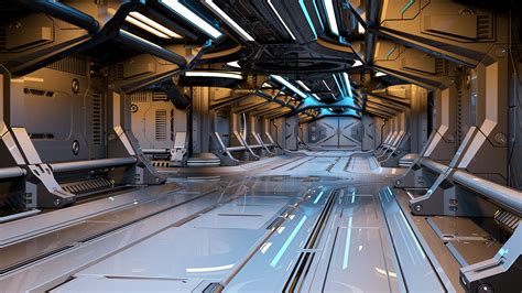 Scifi Interior Spaceship Interior Futuristic Interior Futuristic Architecture Sci Fi Hallway