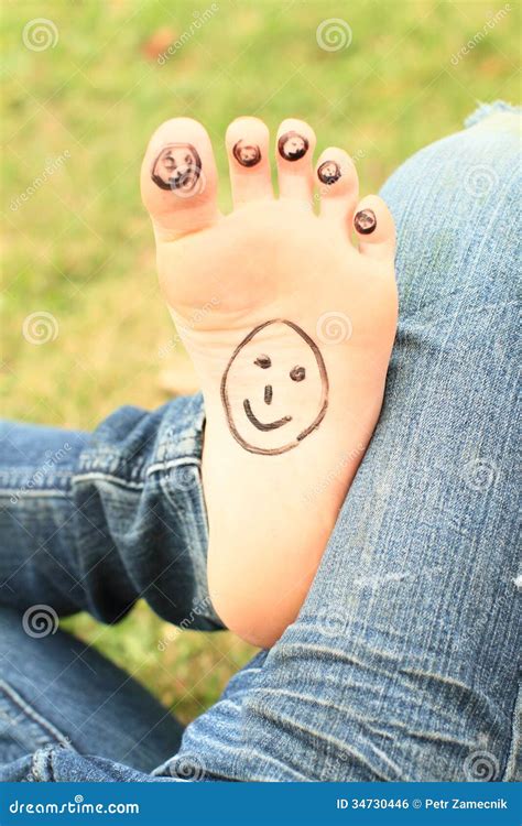 Small Faces On Toes And Sole Royalty Free Stock Image Image 34730446
