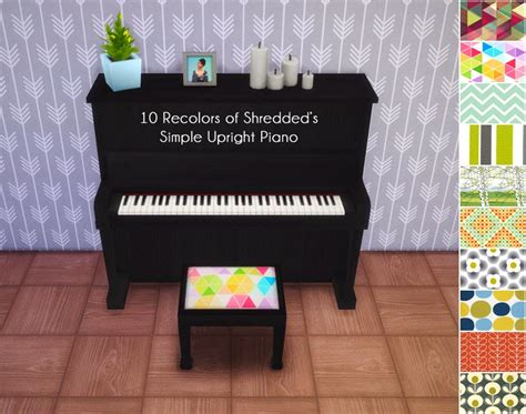 My Sims 4 Blog 10 Recolors Of Shreddeds Simple Upright Piano By Allisas