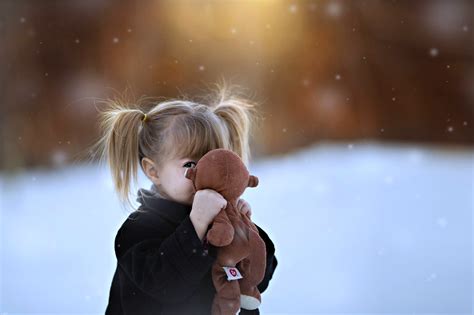 Children Kids Snow Landscapes Doll Teddy Little